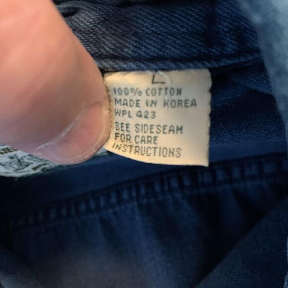 Vintage Levis Denim Shirt Mens Large Blue Long Sleeve Button Front Western 90s - Picture 5 of 10